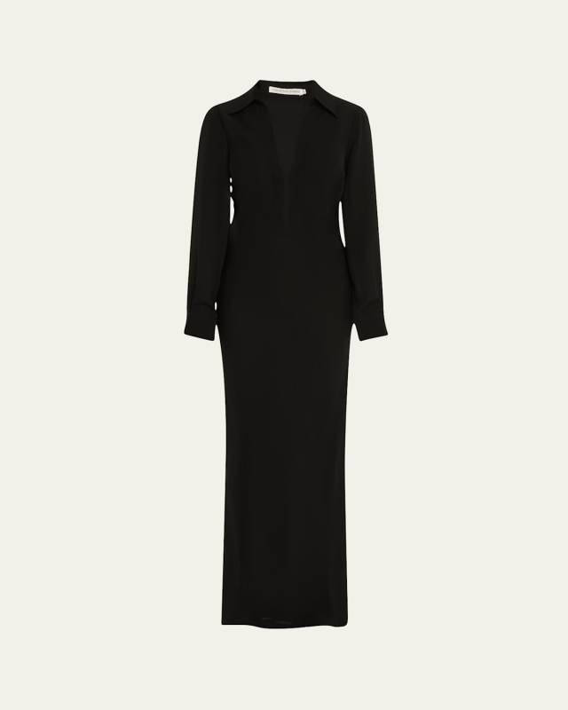 Isla Silk Deep-V Gown